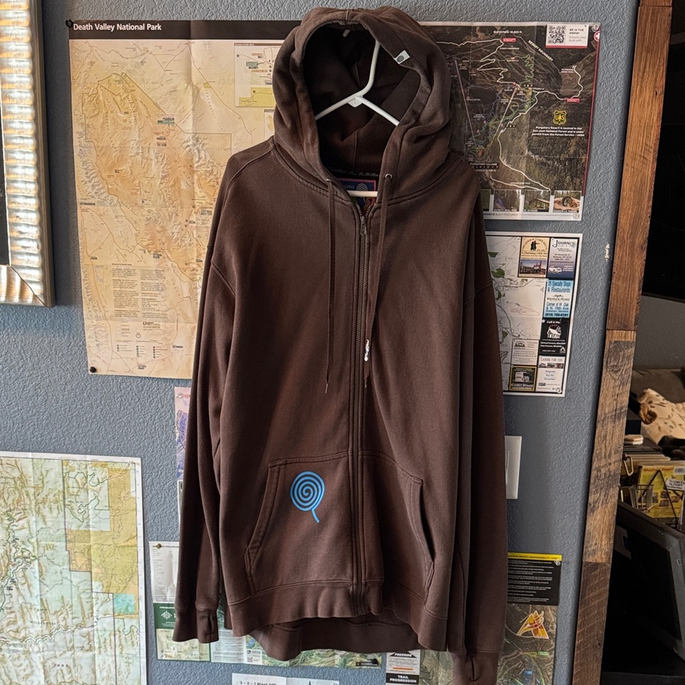 Men's CandyGrind Brown Zip-Up Hoodie - Size XL